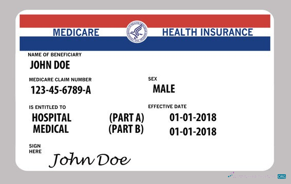 Download USA medicare health insurance card Photoshop template